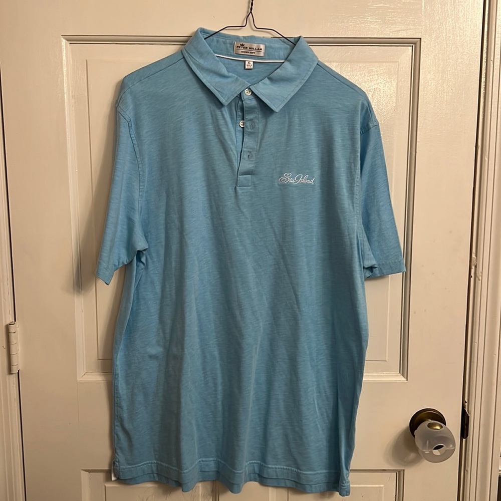 Peter Millar Light Blue Golf Polo Shirt size XL